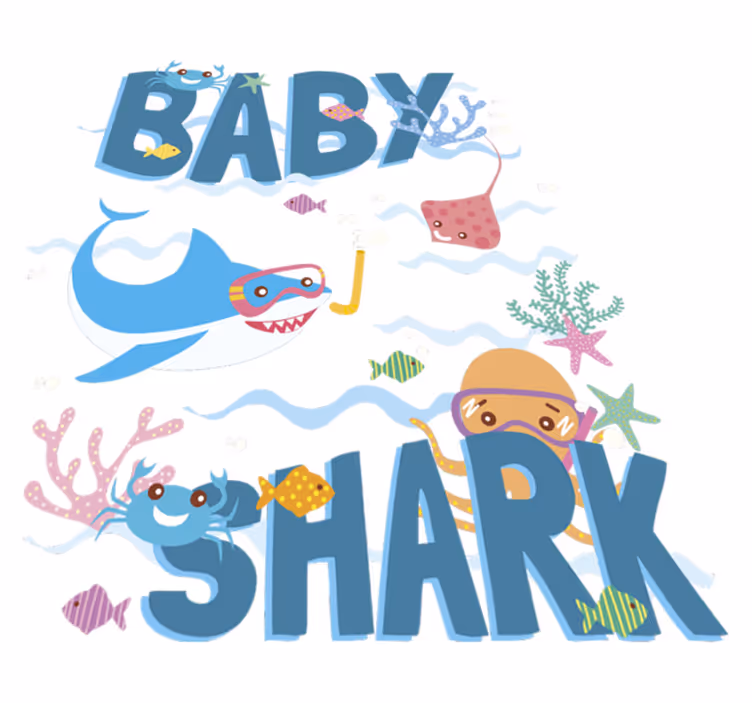Tappeto vinile animali squalo azzurro baby - TenStickers