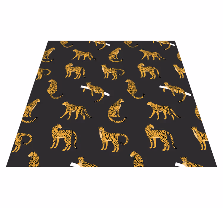 Tappeto vinile animali leopardi su sfondo scuro - TenStickers
