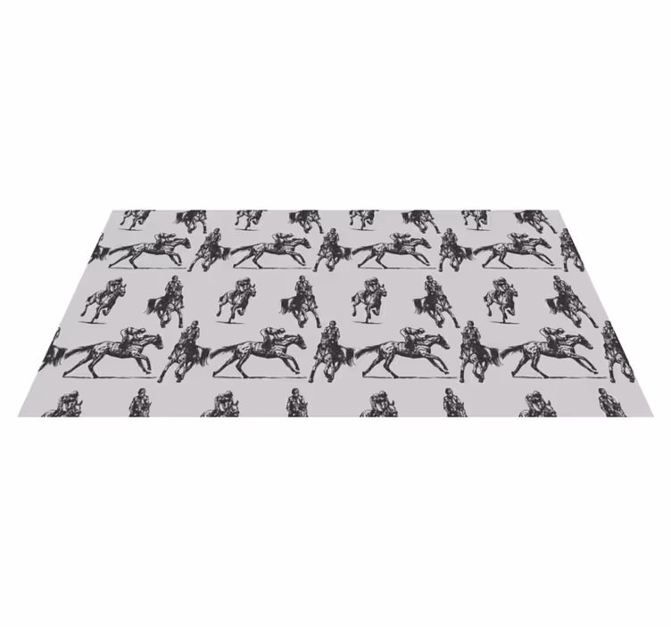 Tappeto vinile animali cavalli grigi western - TenStickers
