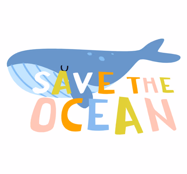 Tappeto vinile animali salva l'oceano beluga - TenStickers