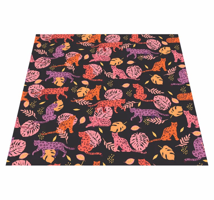 Tappeto vinile animali stile tropicale e leopardato - TenStickers