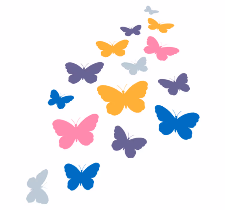 Tappeto vinile animali farfalle multicolori in volo - TenStickers