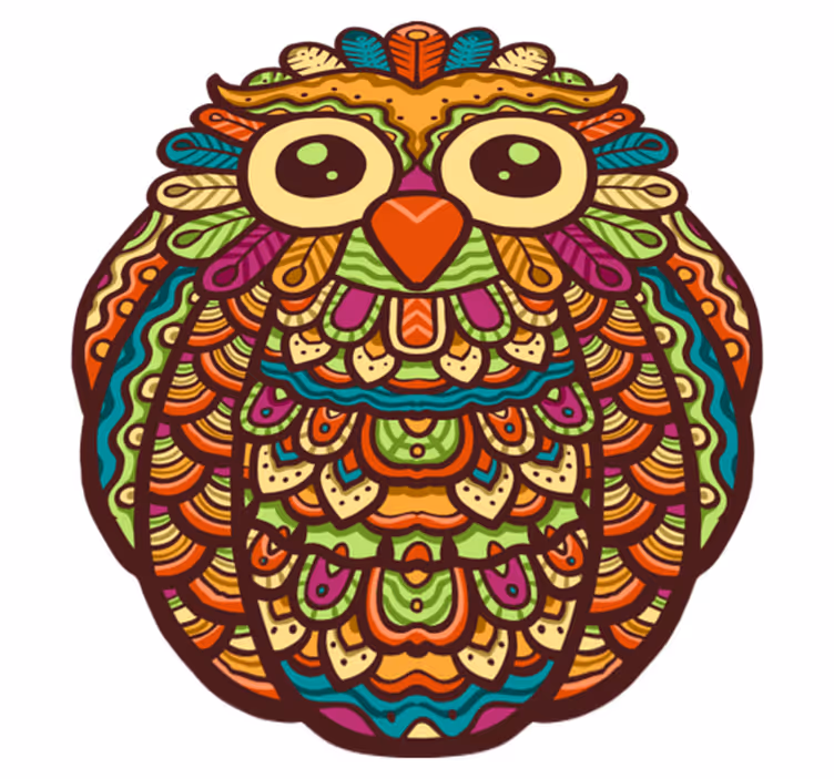 Tappeto vinile animali opere d'arte gufo vibrante - TenStickers