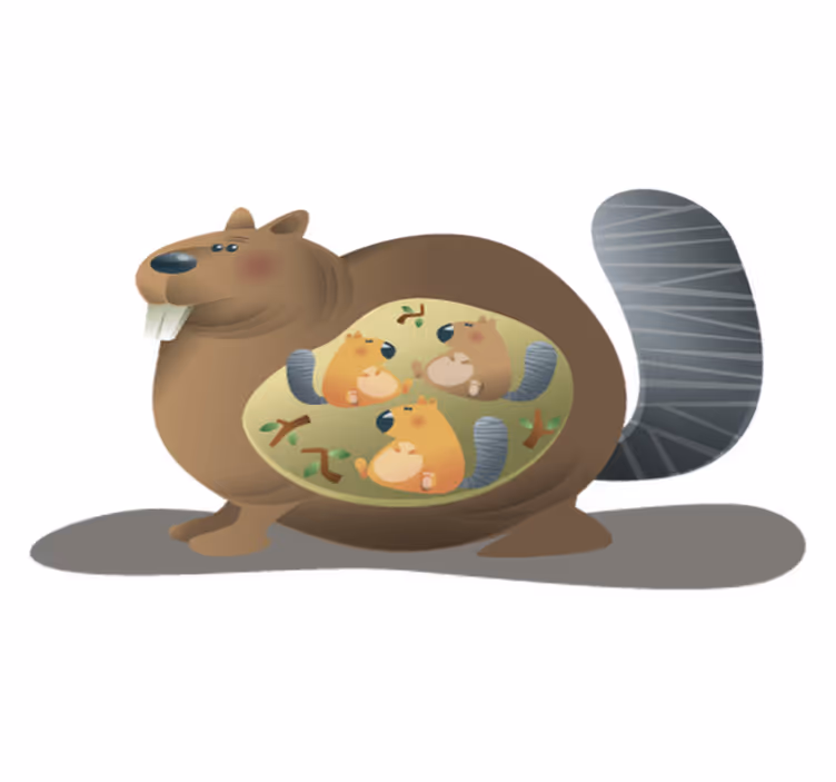 Tappeto vinile animali madre scoiattolo - TenStickers