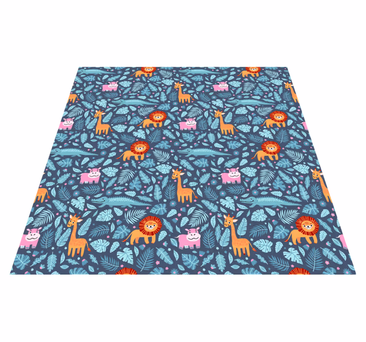 Tappeto vinile animali design con animali della giungla - TenStickers