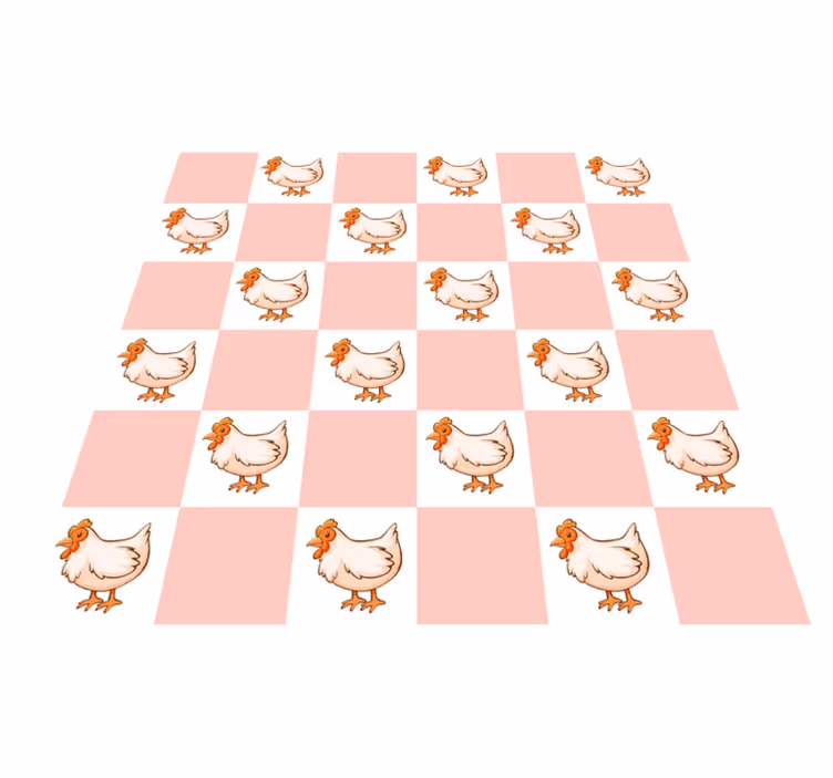 Tappeto vinile animali quadrati rosa con galli - TenStickers