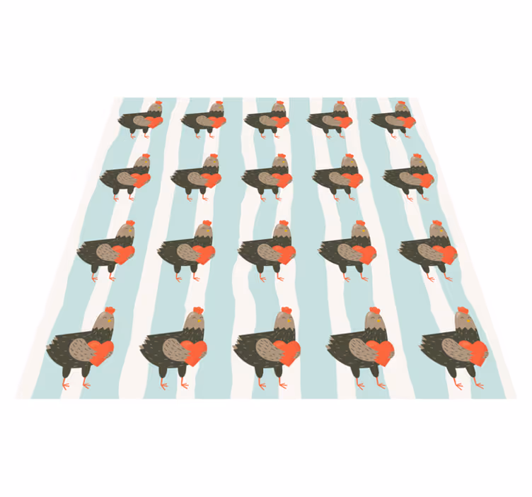 Tappeto vinile animali strisce bianche e galli - TenStickers