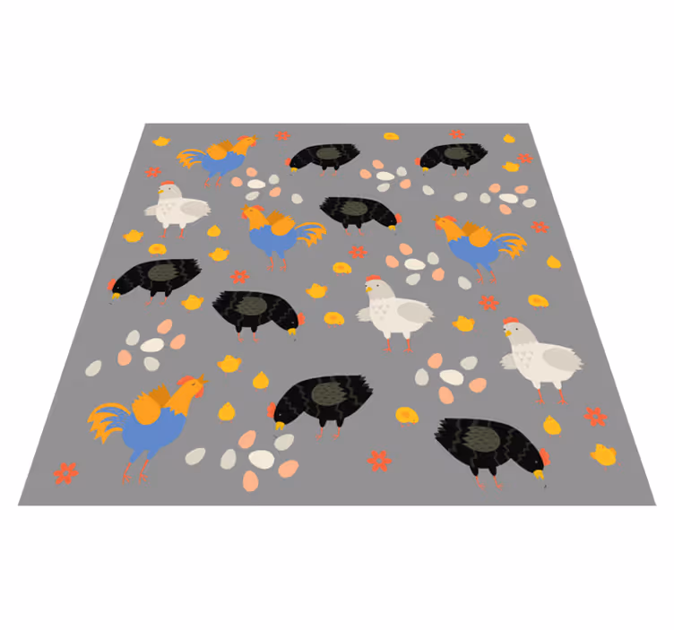 Tappeto vinile animali galline nel recinto - TenStickers