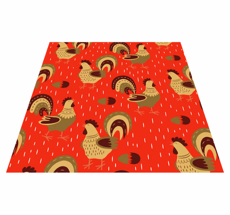 Tappeto vinile animali motivo gallo cinese - TenStickers