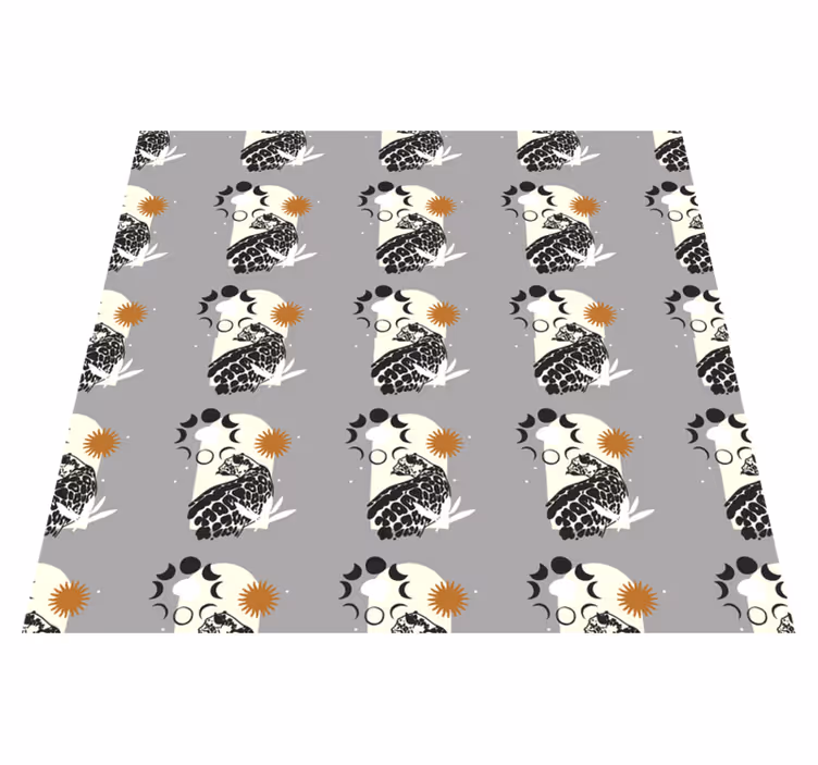 Tappeto vinile animali motivo leopardo nero sotto la luna - TenStickers