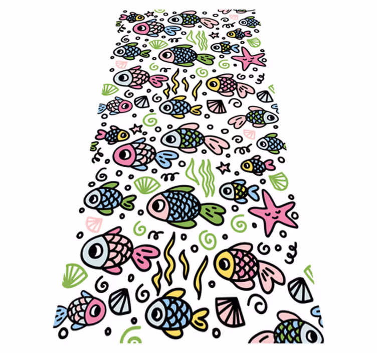 Tappeto vinile animali motivo pesci multicolore - TenStickers