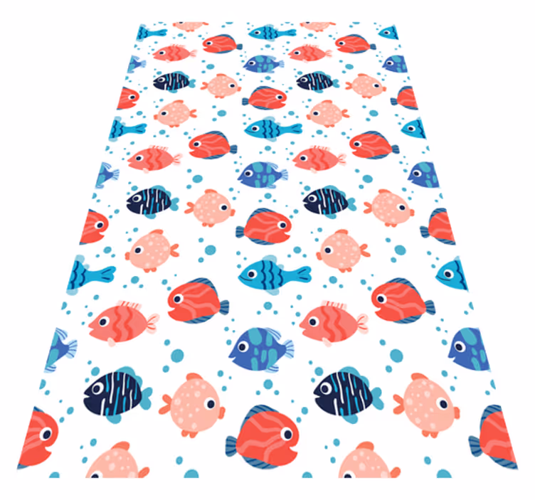 Tappeto vinile animali pesci rosa e blu - TenStickers