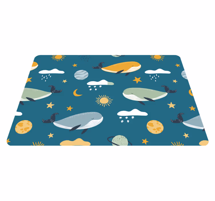 Tappeto vinile animali motivo balena alla moda - TenStickers