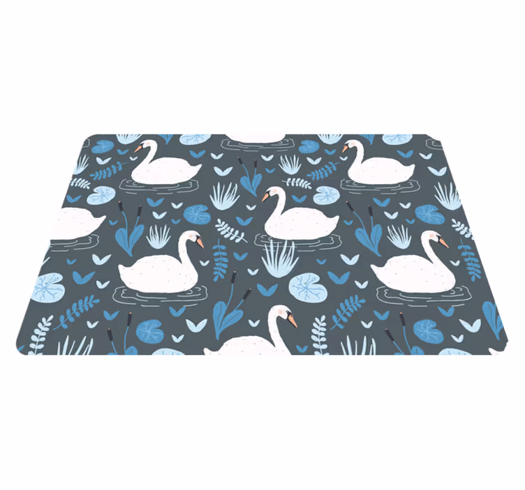 Tappeto vinile animali motivo elegante cigno bianco - TenStickers