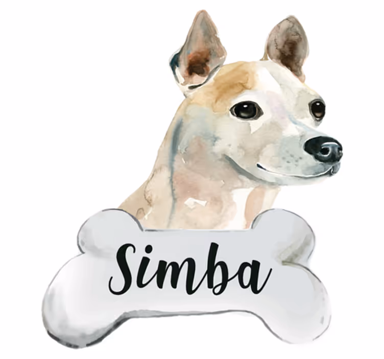 Tappeto vinile animali cane con nome - TenStickers