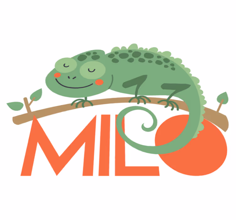 Tappeto vinile animali camaleonte con nome - TenStickers