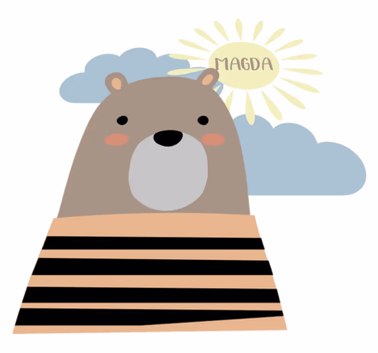 Tappeto vinile animali orso bruno personalizzabile - TenStickers