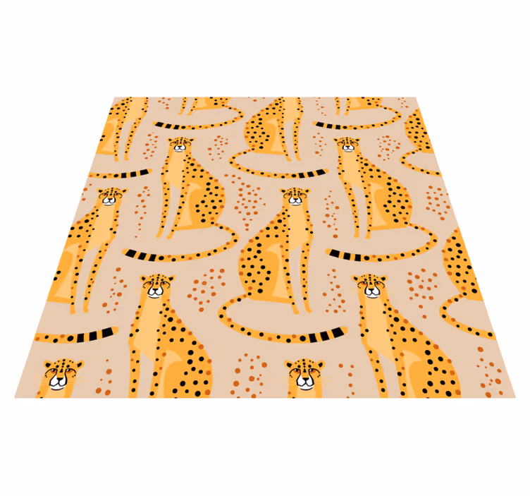 Tappeto vinile animali motivo illustrazione leopardo - TenStickers