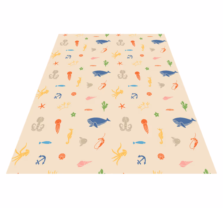 Tappeto vinile animali motivo creature marine - TenStickers