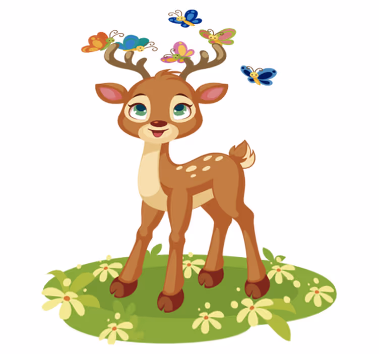 Tappeto vinile animali cervo cartone animato - TenStickers