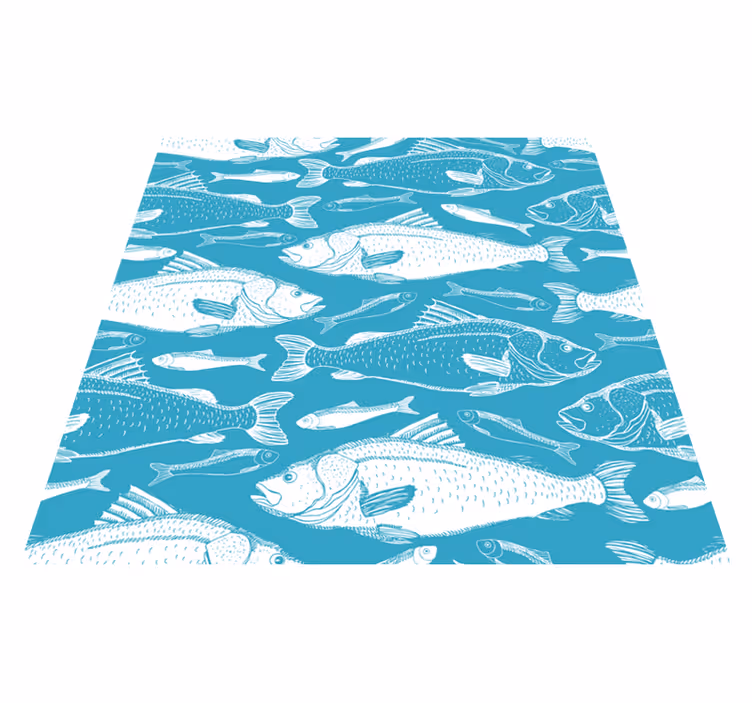 Tappeto vinile animali motivo pesci acquatici - TenStickers