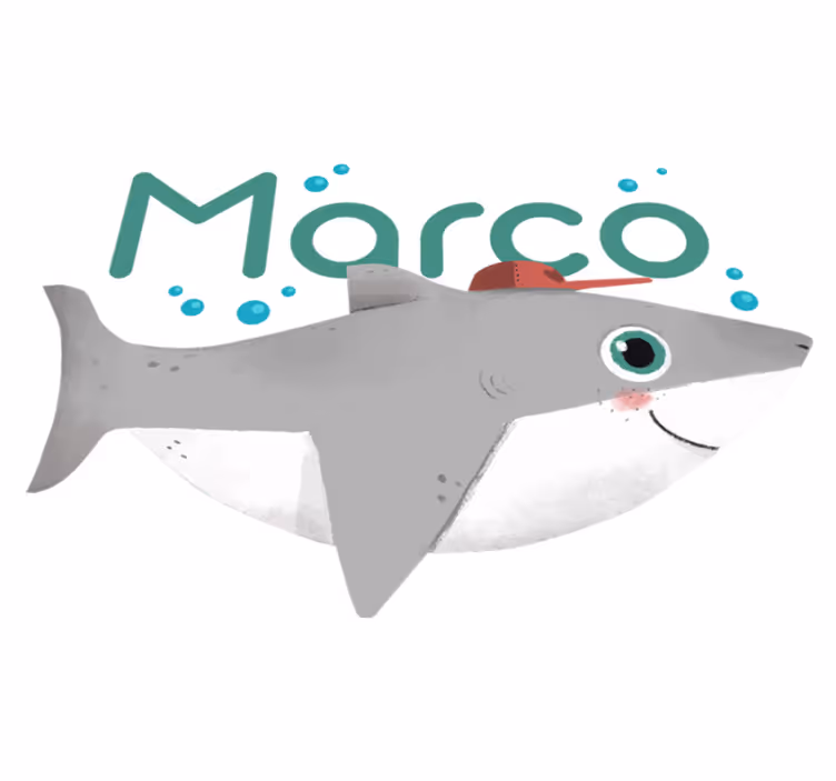 Tappeto vinile animali squalo giocoso - TenStickers
