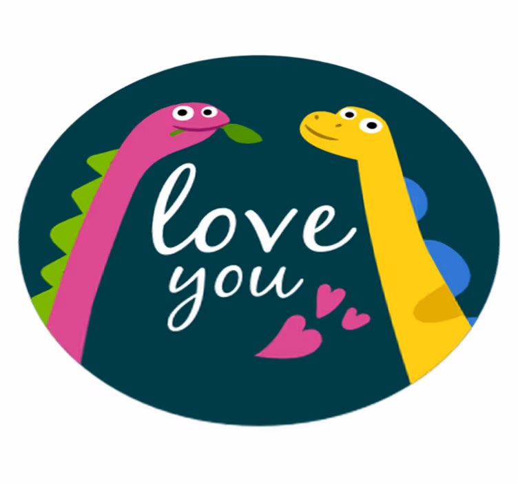Tappeto vinile animali amore per i dinosauri - TenStickers