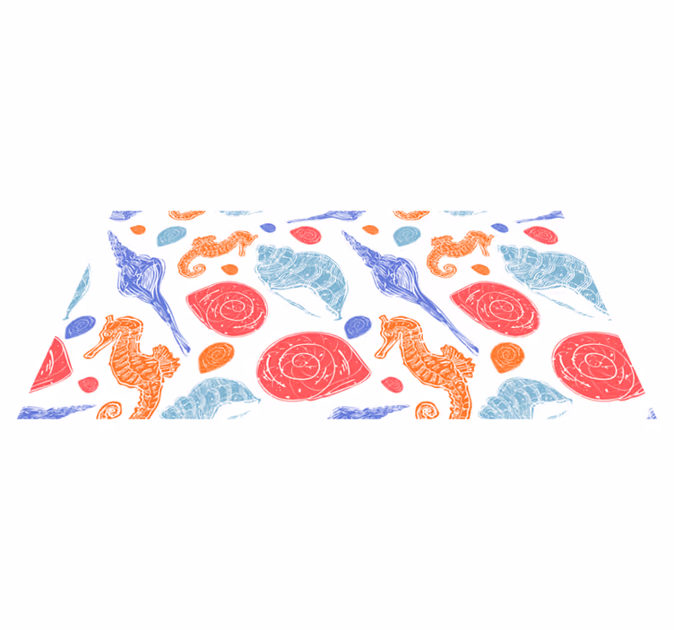 Tappeto vinile animali creature marine colorate - TenStickers