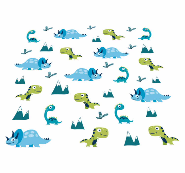 Tappeto vinile animali motivi di dinosauri giocosi - TenStickers