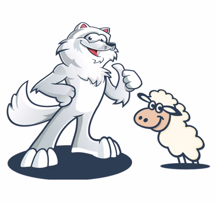 Tappeto vinile animali personaggio lupo gioioso - TenStickers