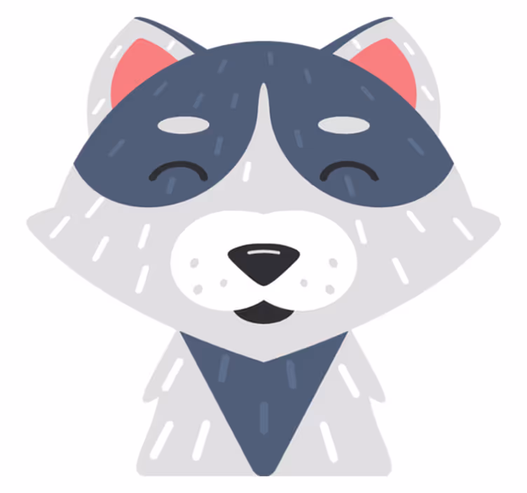 Tappeto vinile animali volti di animali felici - TenStickers