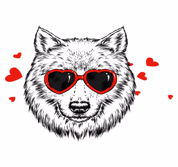 Tappeto vinile animali emblema di lupo giocoso - TenStickers