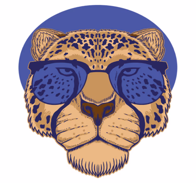 Tappeto vinile animali leopardo con occhiali - TenStickers