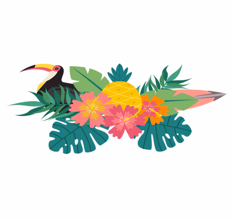 Tappeto vinile animali design uccelli tropicali - TenStickers