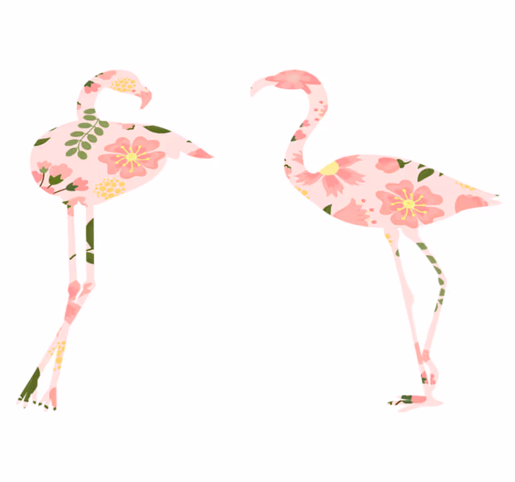 Tappeto vinile animali motivo floreale fenicottero - TenStickers