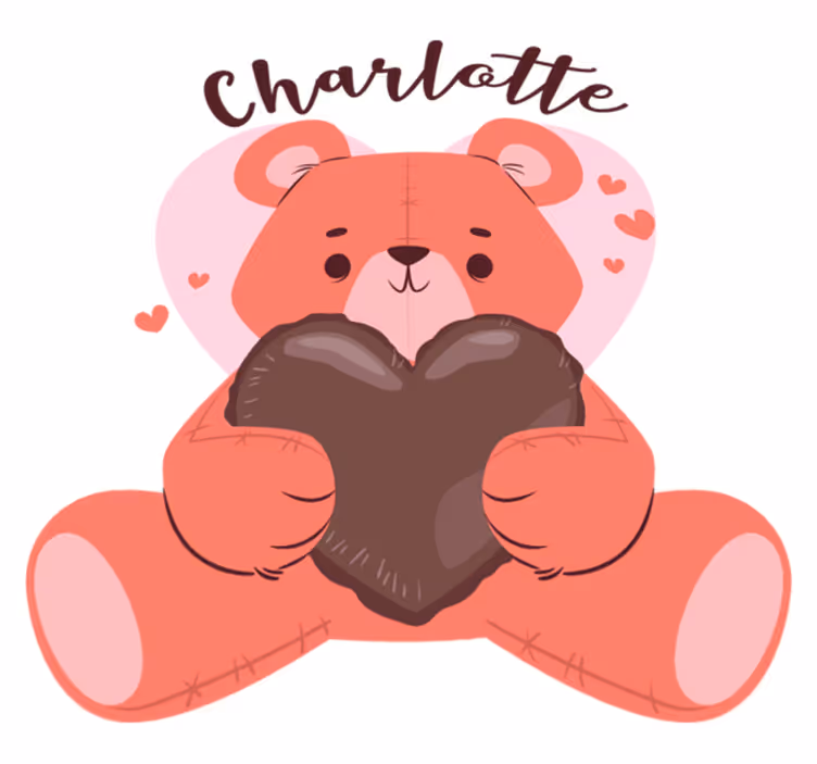 Tappeto vinile animali orso carino con cuore - TenStickers