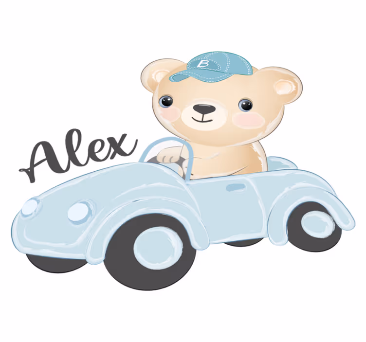 Tappeto vinile animali orso conducente carino - TenStickers