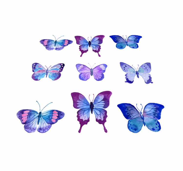 Tappeto vinile animali illustrazioni vivaci farfalle - TenStickers