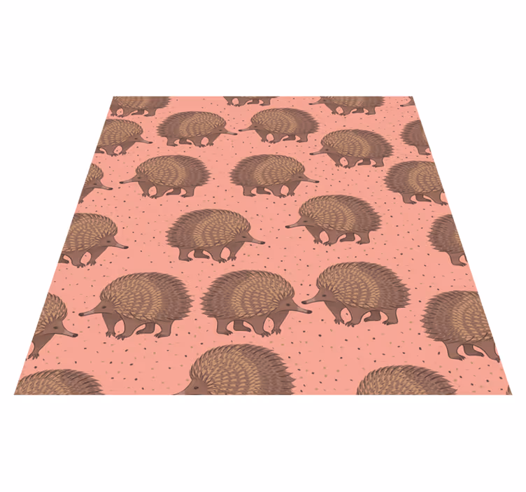 Tappeto vinile animali sfondo a motivi di riccio - TenStickers