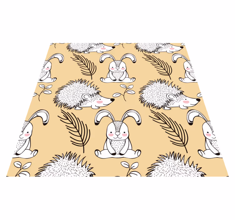 Tappeto vinile animali motivi animali carini - TenStickers
