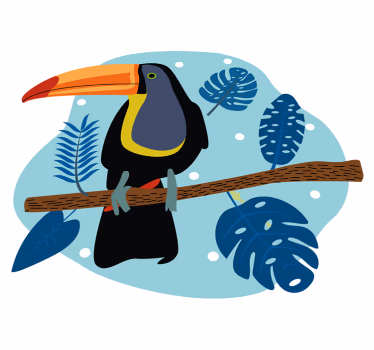 Tappeto vinile animali tucano tropicale in posizione - TenStickers