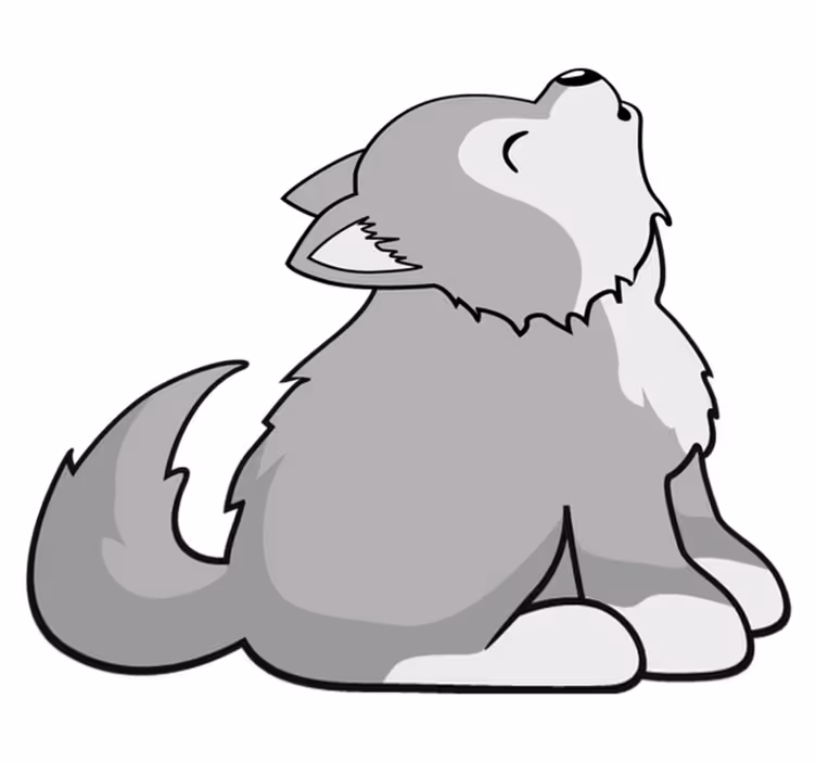 Tappeto vinile animali illustrazione cane ululante - TenStickers