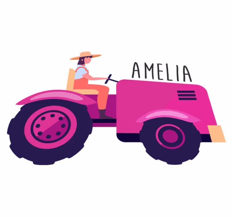 Tappeto vinile animali avventura con trattore personalizzata - TenStickers