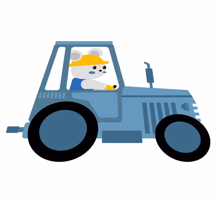 Tappeto vinile animali orso contadino carino - TenStickers