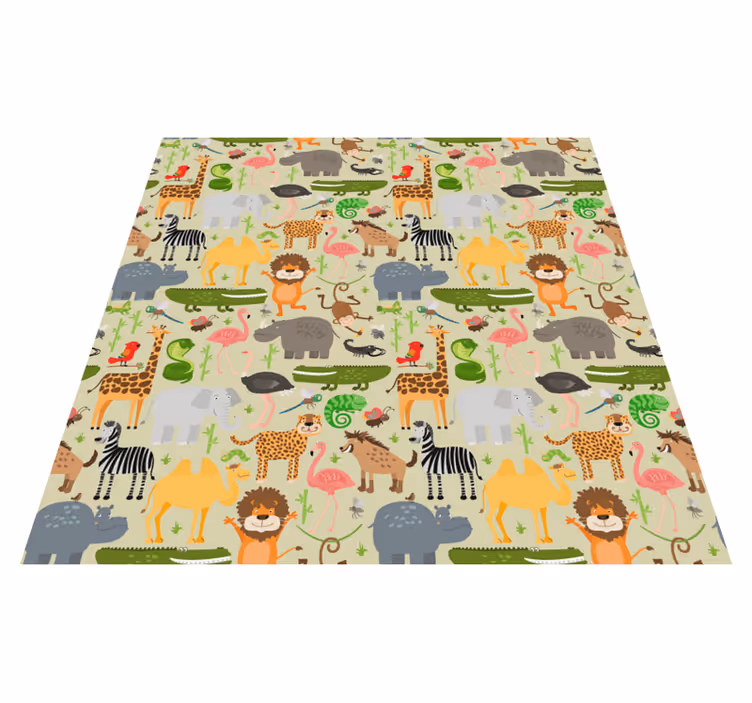 Tappeto vinile animali motivo creature vivaci - TenStickers