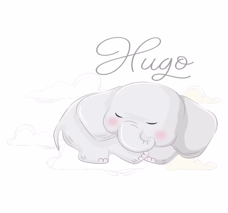 Tappeto vinile animali elefante che dorme tra nuvole - TenStickers