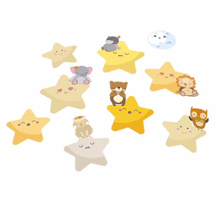 Tappeto vinile animali stelle per la stanza del bebé - TenStickers