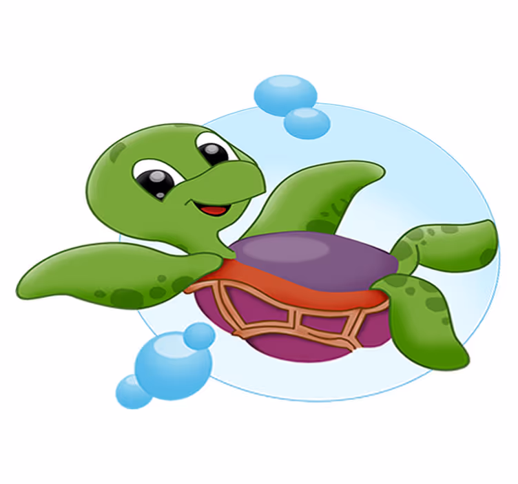 Tappeto vinile animali tartarughina che gioca - TenStickers