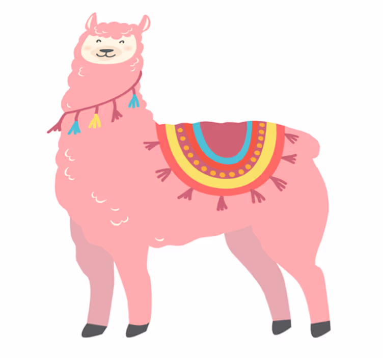 Tappeto vinile animali llama rosa - TenStickers