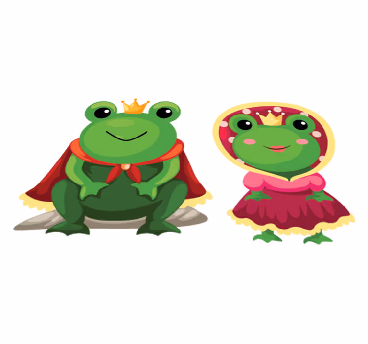 Tappeto vinile animali rane re e regina - TenStickers